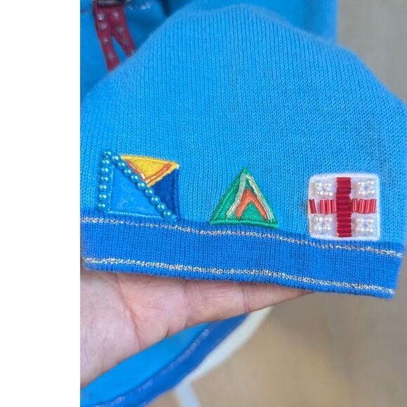 Jack B Quick blue striped nautical pattern cardigan sweater womens size medium - Picture 5 of 11